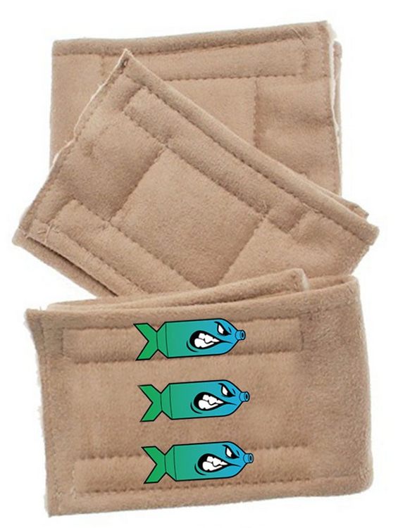 Peter Pads Tan 3 Pack 5 sizes with Design Bombs Away